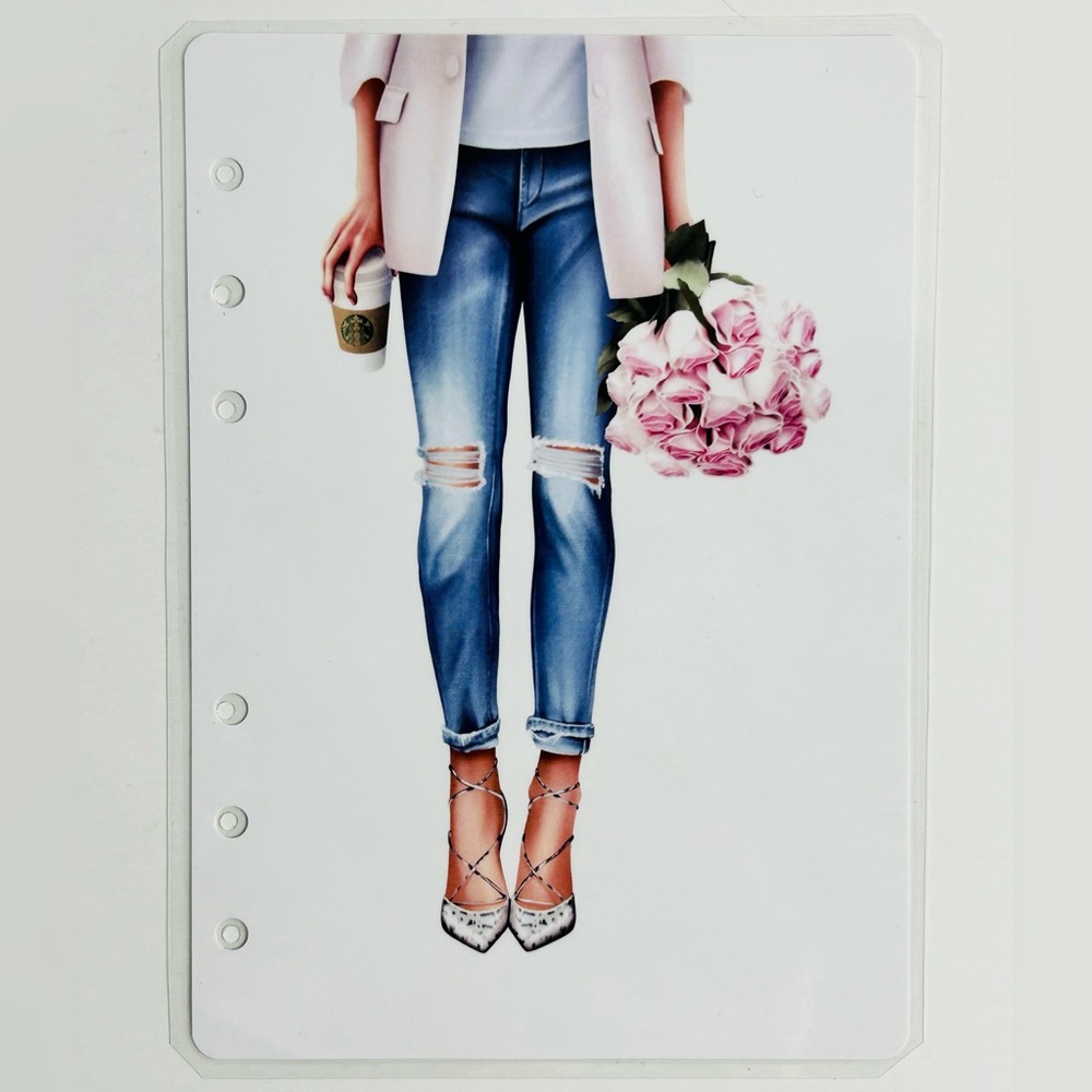 Personal Wide Size - Spring Theme Agenda Dashboard (Coffee/Heels/Pink Rose